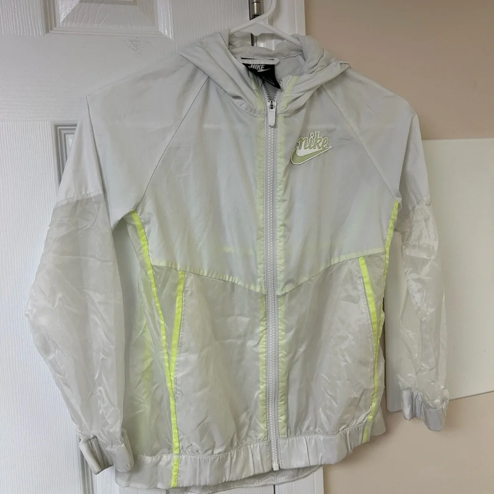 Nike Jacket Full Zip Hooded Windbreaker Rainjacket Youth Girls